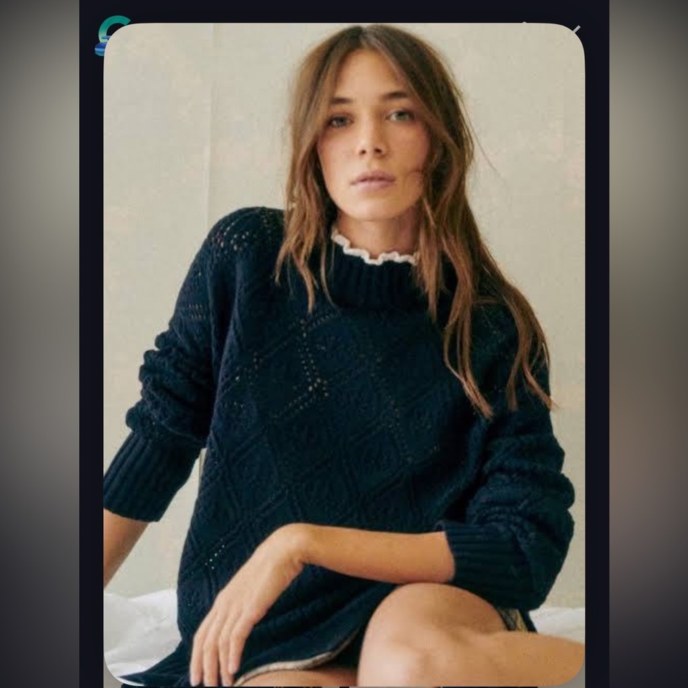 Sezane Laurie Jumper in Navy Blue Size M - Picture 5 of 12